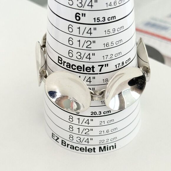 Vintage Robert Lee Morris RLM Studio Modernist Shiny Concave Disc Bracelet 7.5" - Picture 12 of 12